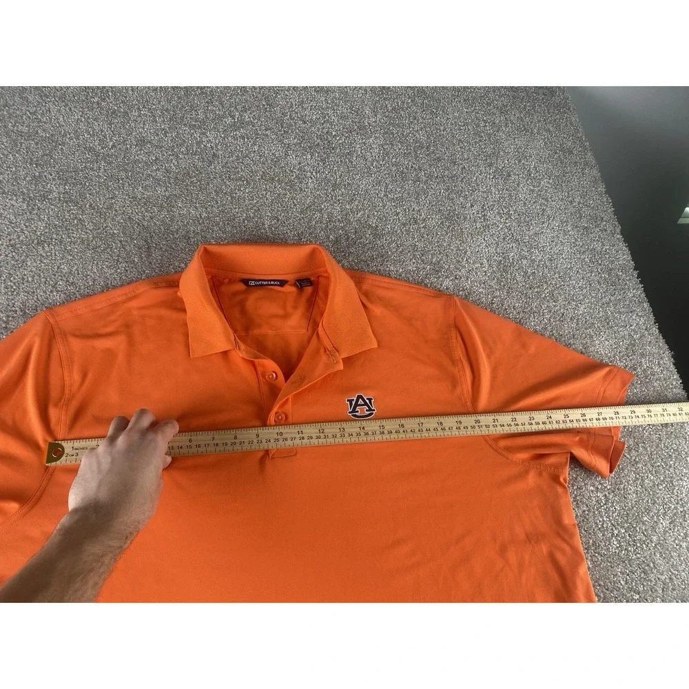 Cutter & Buck Auburn Tigers Solid Orange Polo Shirt Performance Stretch Men XXL